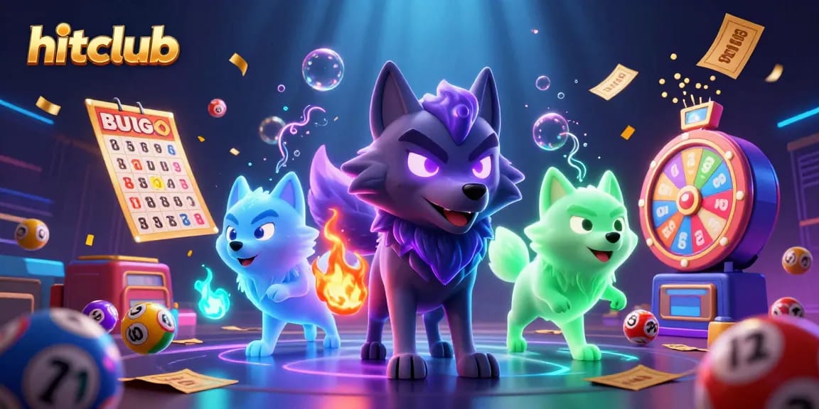 Experience the thrill of hitclub with dynamic lottery balls and vibrant casino game elements.