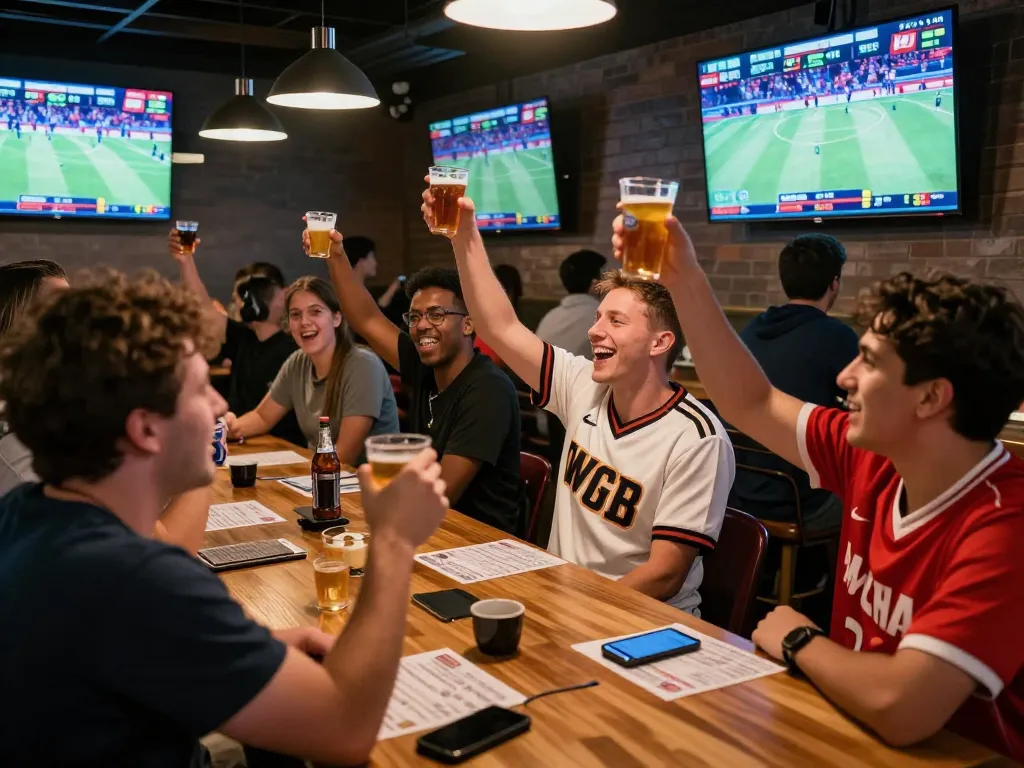 Experience the excitement of sports betting with cm88 in a lively bar atmosphere.