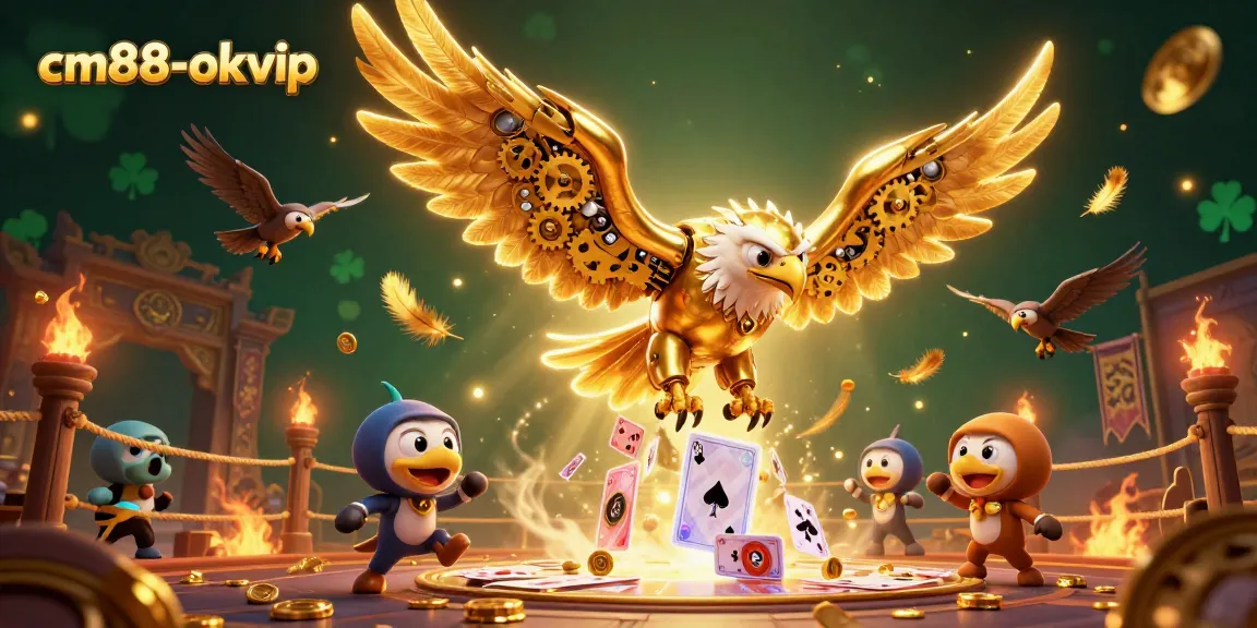 Engage with cm88-okvip's vibrant casino scene featuring dynamic characters amidst a whirlwind of action.