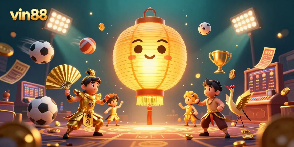 Experience thrilling wins at vin88 with a vibrant 3D casino scene full of action and excitement.