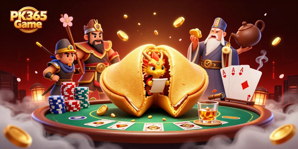 Experience the excitement of the PK365 Game with a vibrant casino scene featuring poker elements.