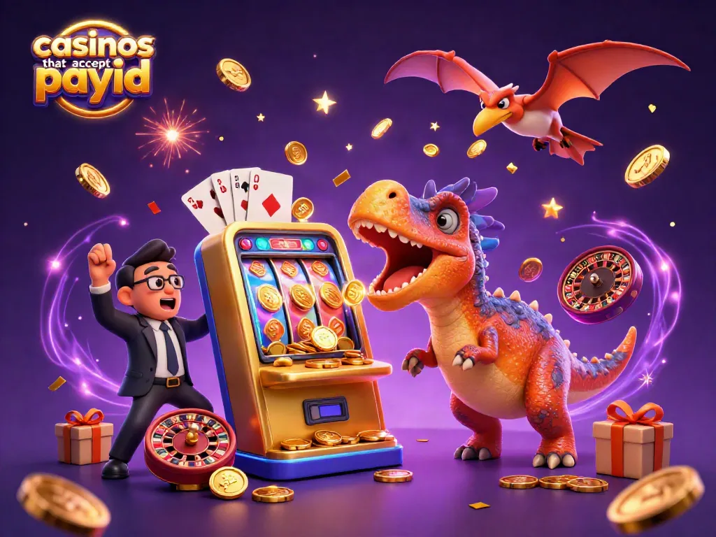 Experience thrilling wins at casinos that accept payid with our vibrant illustration of cartoon characters and jackpot action.