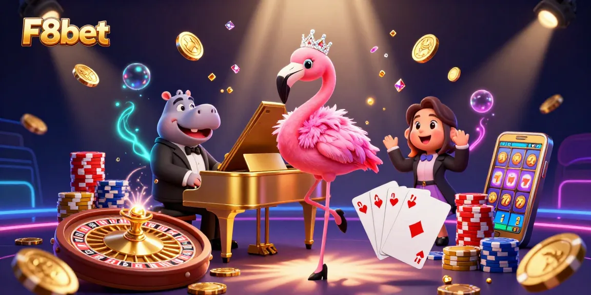 Play slots and win at F8bet with vibrant animated characters and engaging casino elements