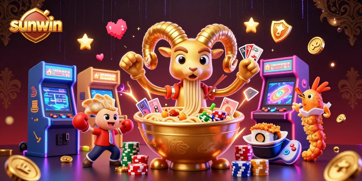 Join the fun at sunwin featuring animated casino-themed characters and vibrant game elements!