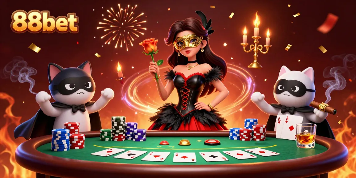 Experience thrilling gameplay at 88bet with vibrant poker scenes and dynamic characters.