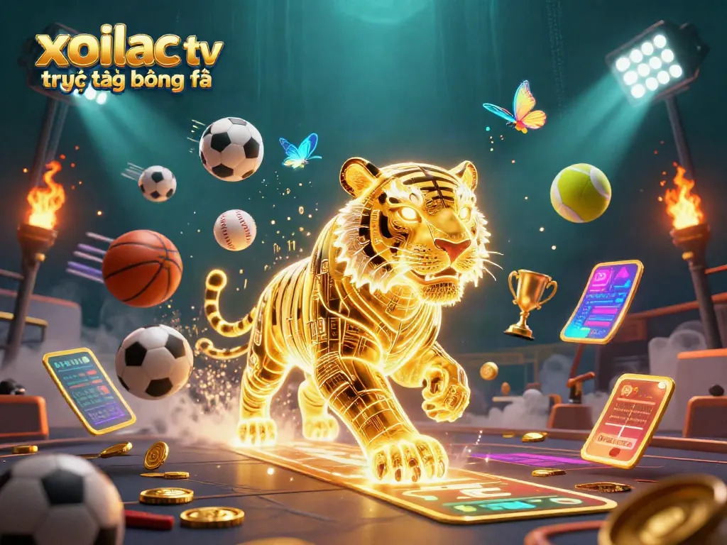 Experience high-action sports betting with xoilac tv trực tiếp bóng đá in a vibrant digital casino setting.