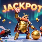 Win jackpots with bl555's exciting online casino features and games, including vibrant characters.