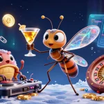 Engage with exciting games at ku88bet featuring a vibrant casino scene with unique characters and crypto elements.