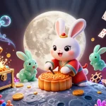 Experience thrilling gameplay with Open88 com, featuring a festive moon rabbit casino illustration.