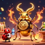 98win features an exciting boxing match scene with a giant stag beetle and engaging casino elements.