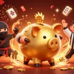Engage with betso88's thrilling gaming scene featuring a dynamic illustration of a golden piggy bank sumo wrestler.