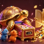 Engage in thrilling gameplay at Nhà cái zbet with a vibrant casino scene showcasing a golden tortoise and jackpots.