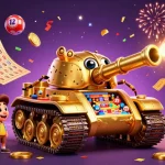Experience thrilling gaming action at 888new with an exciting golden beetle tank casino scene filled with fun.