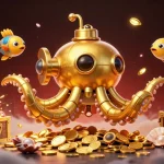 Experience thrilling moments with phwin's vibrant underwater casino illustration featuring playful kraken and mechanical fish.