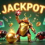 Experience soco live by celebrating wins with captivating visuals of victorious bugs and vibrant casino elements.