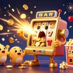 Spin the jackpot with llwin's vibrant animated slot machine scene bursting with coins!