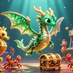 Engage with thrilling casino action featuring 11WIN's enchanting sea dragon amid vibrant gaming elements.
